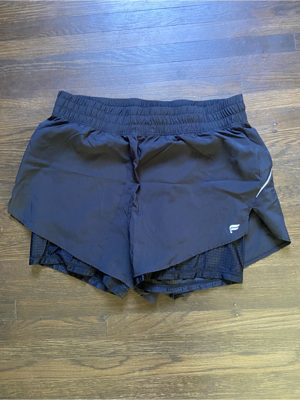 Fabletics Black Layered Athletic Shorts